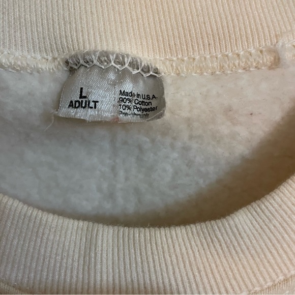 🎀 MFG Air Waves Vintage Off White Bird Graphic Sweatshirt, Size L - Picture 4 of 7